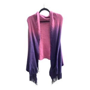 Knit‎ Fringe Cardigan Sweater Womens One Size Purple
